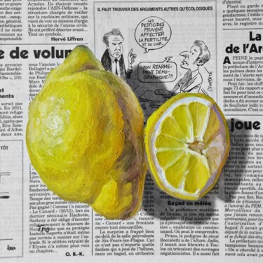 Malerei mit dem Titel "Zitrone 2" von Elena Tronina, Original-Kunstwerk, Öl