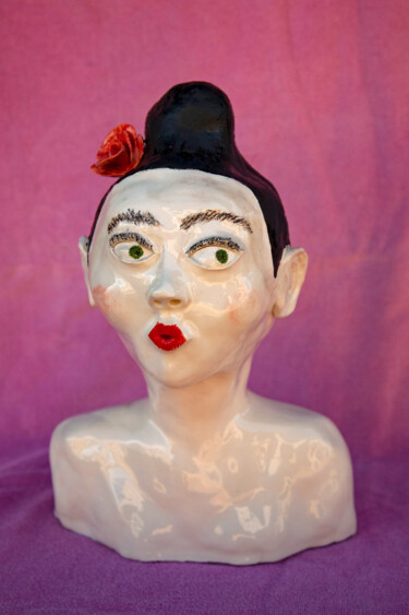 Sculpture titled "Geisha" by Elena Uljancic, Original Artwork, Ceramics