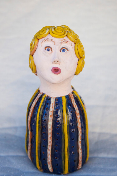 Sculpture titled "Angel singer" by Elena Uljancic, Original Artwork, Ceramics