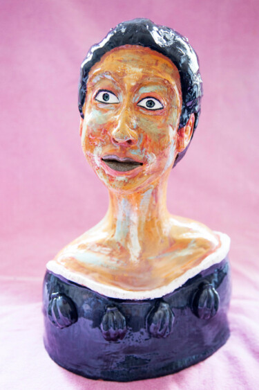 Sculpture titled "Miss Olivia" by Elena Uljancic, Original Artwork, Ceramics