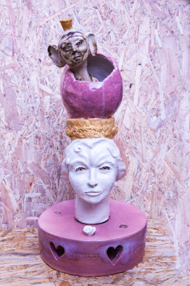 Skulptur mit dem Titel "Family" von Elena Uljancic, Original-Kunstwerk, Keramik