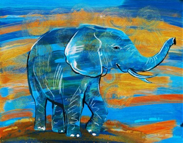Digital Arts titled "Elephant" by Elena Vedeniapina, Original Artwork, Pencil