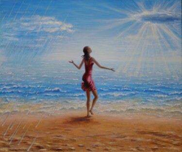 Painting titled "Happy" by Elena X, Original Artwork, Oil