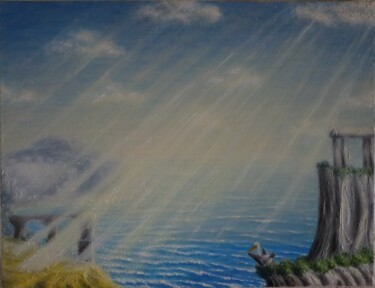 Painting titled "Calmness" by Elena X, Original Artwork, Oil