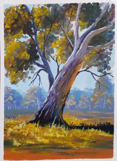 Painting titled "Tree." by Elena Zhiltsova, Original Artwork, Oil