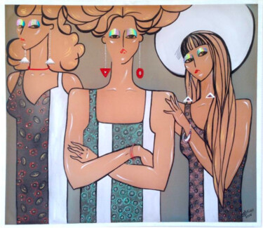 Peinture intitulée ""Fashion Week"" par Elena Zimovets, Œuvre d'art originale, Acrylique Monté sur Châssis en bois