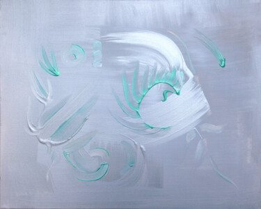 Peinture intitulée ""Turquoise Touch"" par Elena Zimovets, Œuvre d'art originale, Acrylique