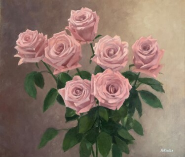 Painting titled "Rose symphony" by Elena Mikhailova, Original Artwork, Oil