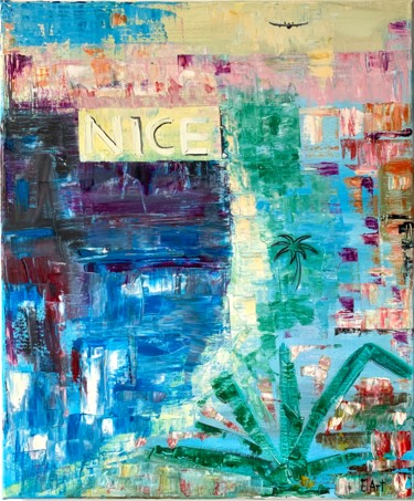 Painting titled "Nice, France" by Elena Artemyeva Pulino, Original Artwork, Oil