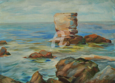 Painting titled ""Stone"" by Elena Chmel, Original Artwork, Oil