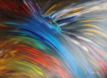 Painting titled "Abstract - Colors o…" by Elena Dimopoulos, Original Artwork, Oil