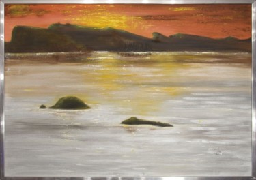 Painting titled "Sunset - Ματωμένο Δ…" by Elena Dimopoulos, Original Artwork