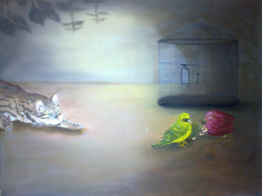 Painting titled "Predator - Θηρευτής…" by Elena Dimopoulos, Original Artwork