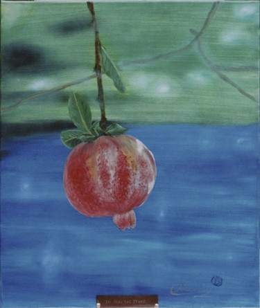 Painting titled "Pomegranate of Luck…" by Elena Dimopoulos, Original Artwork, Oil