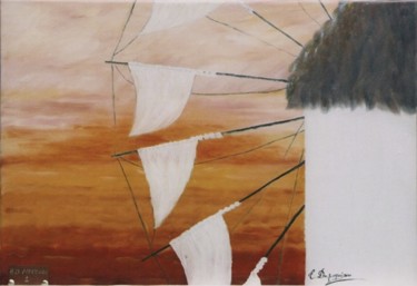 Painting titled "Mykonos 1 (PRC1)" by Elena Dimopoulos, Original Artwork
