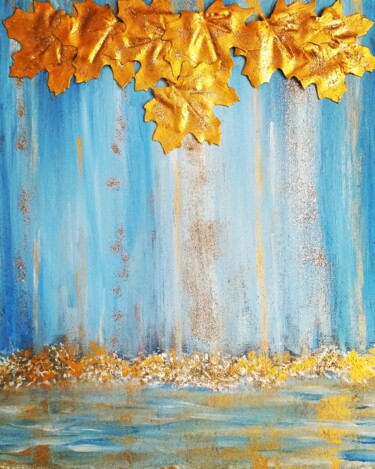 Pittura intitolato "Cascade doree" da Elena Elvas, Opera d'arte originale, Acrilico
