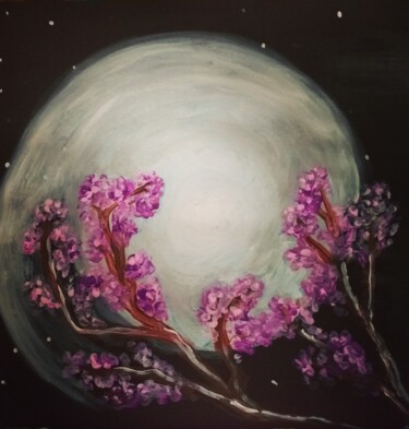Картина под названием "Цветущее дерево   A…" - Elena Elvas, Подлинное произведение искусства, Акрил