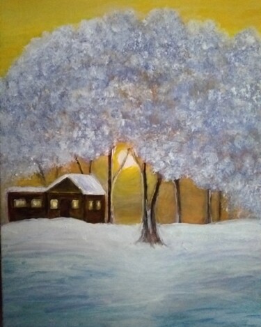 Картина под названием "Зима" - Elena Elvas, Подлинное произведение искусства, Акрил