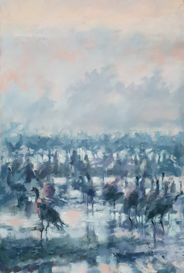 Painting titled "Sunrise. Migrating…" by Elena Genkin, Original Artwork, Pastel