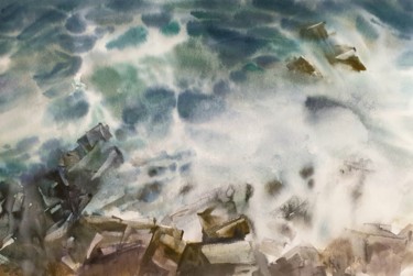 Peinture intitulée "Elements. Water." par Elena Genkin, Œuvre d'art originale, Aquarelle