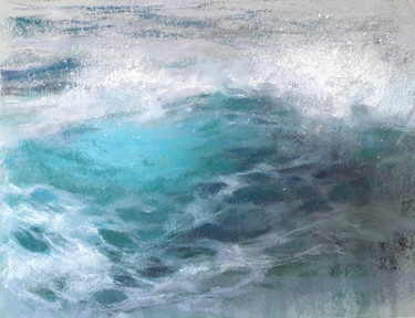 Pintura titulada "Green Wave" por Elena Genkin, Obra de arte original, Pastel