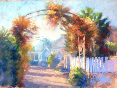 Painting titled "Sunny Arch" by Elena Genkin, Original Artwork, Pastel