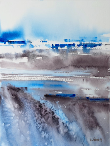 Peinture intitulée "Walking over the Fr…" par Elena Genkin, Œuvre d'art originale, Aquarelle