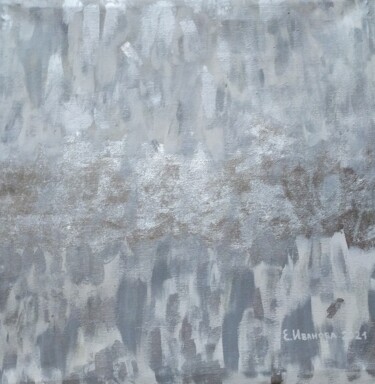Painting titled ""Silver breath of w…" by Elena Ivanova, Original Artwork, Acrylic Mounted on Wood Stretcher frame