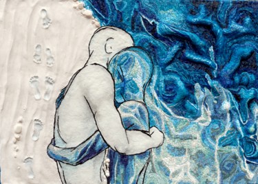 Skulptur mit dem Titel "Footprints In The S…" von Elena Kirillova, Original-Kunstwerk, Mosaik
