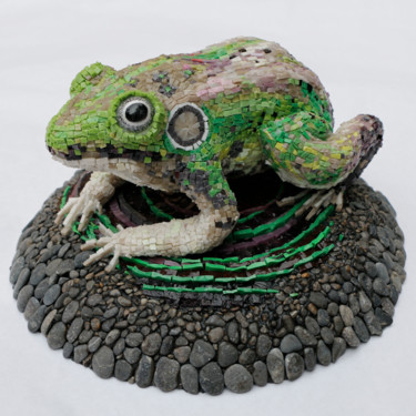 Sculpture titled "Frog" by Elena Kirillova, Original Artwork, Mosaic