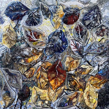 Skulptur mit dem Titel "Winter Leaves. Volu…" von Elena Kirillova, Original-Kunstwerk, Mosaik