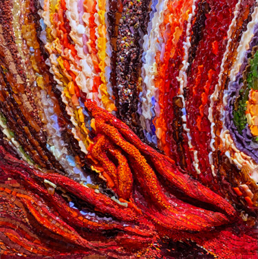 Collagen mit dem Titel "Wind" von Elena Kirillova, Original-Kunstwerk, Mosaik
