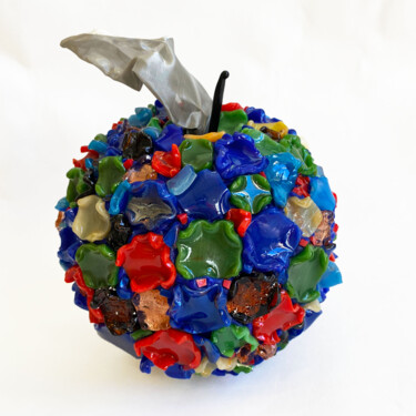 Sculpture titled "Apple. 3d mosaic" by Elena Kirillova, Original Artwork, Mosaic