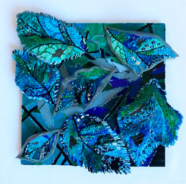 Scultura intitolato "Wetleaves. 3d mosaic" da Elena Kirillova, Opera d'arte originale, Mosaico