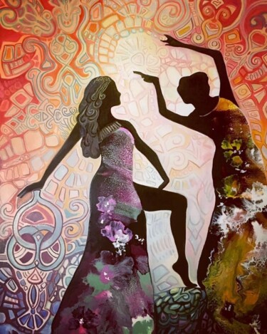 Painting titled "Magic dance" by Elena Markova, Original Artwork, Acrylic
