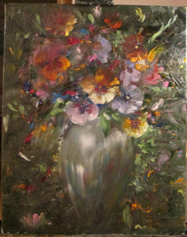 Картина под названием "flowers-in-metal-va…" - Elenamarlen Marlen, Подлинное произведение искусства