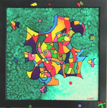 Painting titled "PUZZLE OF LIFE 002" by Elena Mclaren, Original Artwork, Acrylic