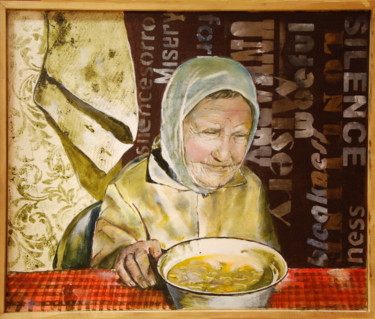 Painting titled "SORROW" by Elena Mclaren, Original Artwork, Oil