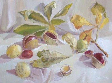 Pittura intitolato "Autumn still life" da Elena Oleniuc, Opera d'arte originale, Olio