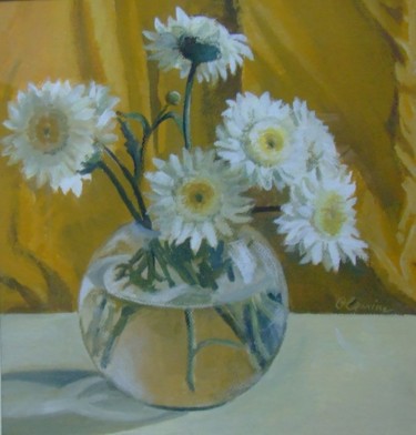 Painting titled "Flowers" by Elena Oleniuc, Original Artwork