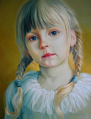 Painting titled "Child" by Elena Oleniuc, Original Artwork, Oil