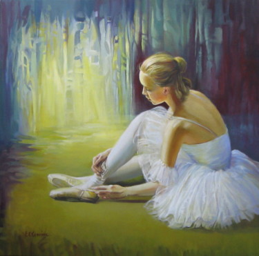 Ζωγραφική με τίτλο "Ballerina" από Elena Oleniuc, Αυθεντικά έργα τέχνης, Λάδι