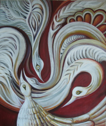 Malerei mit dem Titel "Ritual" von Elena Oleniuc, Original-Kunstwerk, Öl