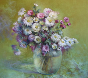 Painting titled "Bouquet of autumn" by Elena Oleniuc, Original Artwork, Pastel