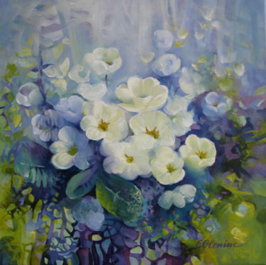 Painting titled "Spring-flowers" by Elena Oleniuc, Original Artwork, Acrylic