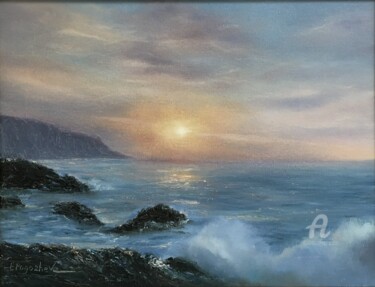 Painting titled "La Tarde en El Atlá…" by Elena Pogozheva, Original Artwork, Oil