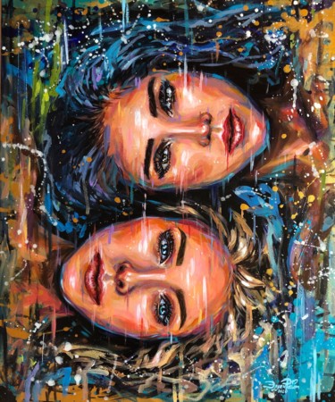 Pintura intitulada "Parallel Souls Orig…" por Elena Right, Obras de arte originais, Acrílico