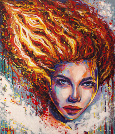 Peinture intitulée "NO FEAR" par Elena Right, Œuvre d'art originale, Acrylique Monté sur Châssis en bois