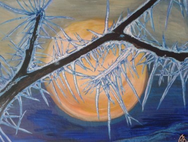 Peinture intitulée "Frosen morning" par Elena Nesytova, Œuvre d'art originale, Acrylique