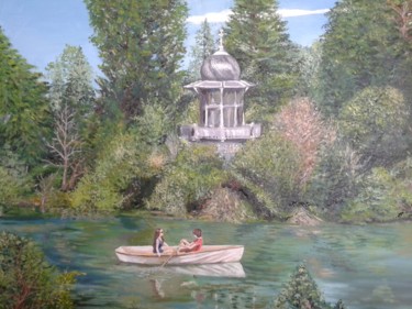 Painting titled "Bois de Boulogne. P…" by Elena Nesytova, Original Artwork, Oil